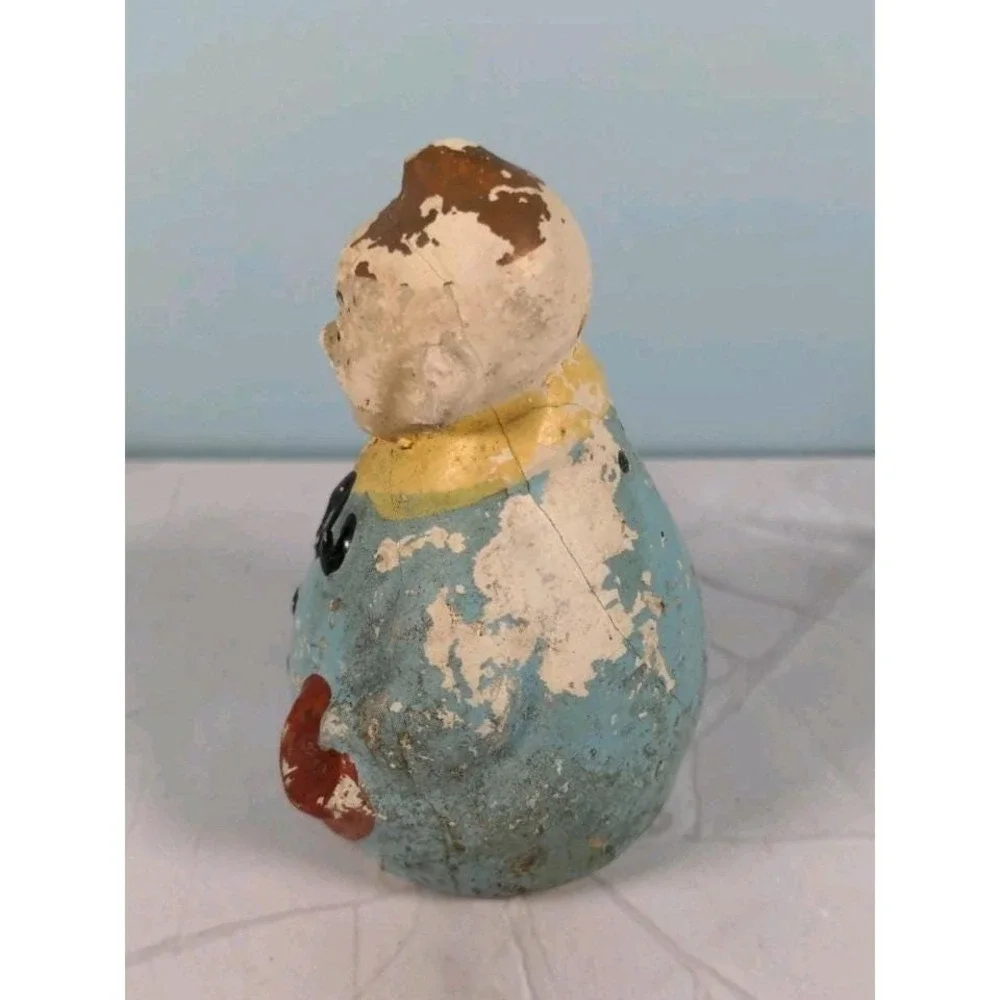 Antique Figural Salt Pepper Shakers Men Holding Hat Vintage Set